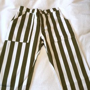 Big Bud Press vintage stripe work pants in Olive